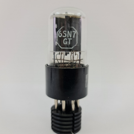 1 X 6SN7GT ATES TUBE. 1960s RCA PROD. RECTANGULAR GETTER. 40. CB400