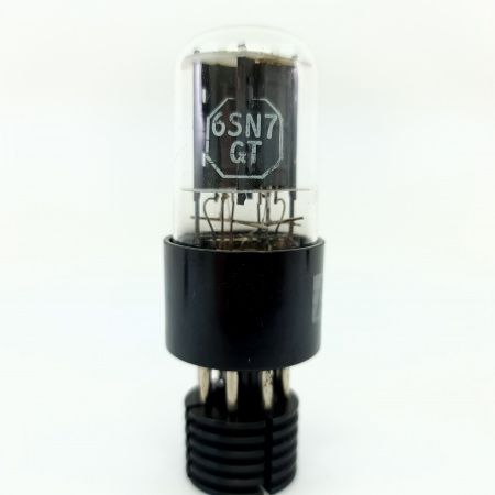 1 X 6SN7GT ATES TUBE. 1960s RCA PROD. RECTANGULAR GETTER. 40. CB400