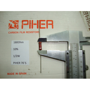 VINTAGE PIHER RESISTOR. 1/2W 180R 180Ohm 10% *1 PC* NEW ORIGINAL 1970´S +