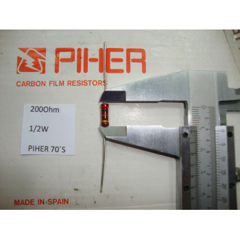 VINTAGE PIHER RESISTOR. 1/2W 200R 200Ohm 5% *1 PC* NEW ORIGINAL 1970´S +