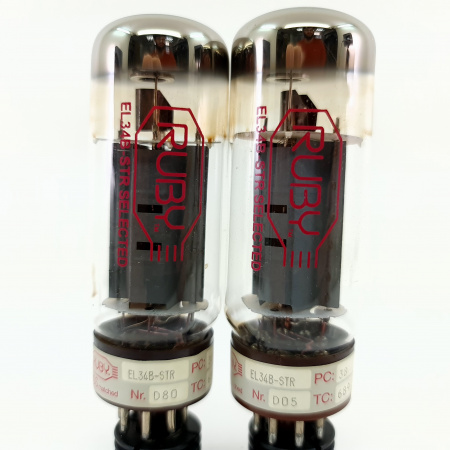 2 X EL34 RUBY TUBE. CHINESE PROD. MATCHED PAIR. 8. USED CB401
