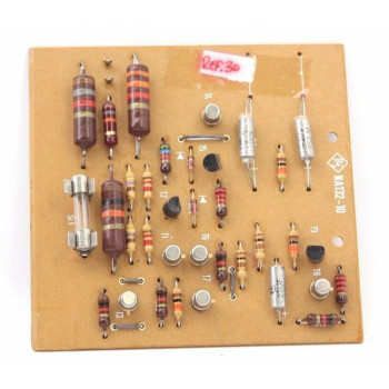 OLD PCB RS NA806-20 WITH 2 TRIMMERS 27 CAPACITORS 3 TRANSISTOR 1 RESISTOR CA326