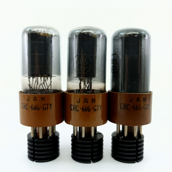 1 X JAN CRC 6V6GTY RCA TUBE. 1950s PROD. SMOKED GLASS. MATCHED TRIO. 1. CB402