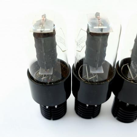 4 X 6V6GT HALTRON TUBE. 1950s PROD. BLACK PLATES. D-G. MATCHED QUAD. 4. CB402