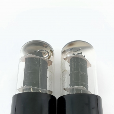 2 X 6V6GT HALTRON TUBE. 1950s PROD. BLACK PLATES. MATCHED PAIR. 7. CB402