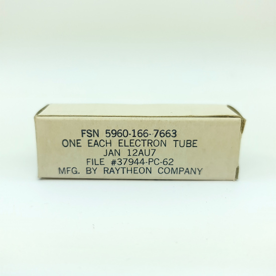 1 X JAN 12AU7 RAYTHEON TUBE. 1960s...