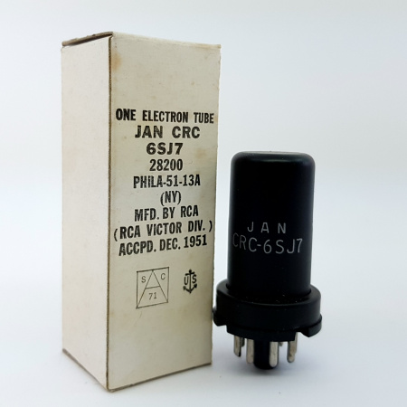 1 X JAN 6SJ7 RCA TUBE. 1950s. NOS / NIB. RCES127