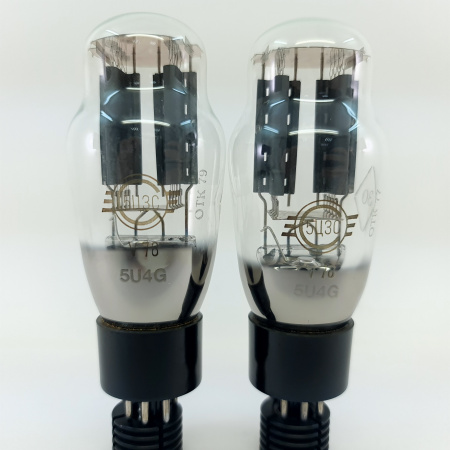 2 X 5U4G / 5Ц3С SVETLANA TUBE. 1970s PROD. INVERTED CUP GETTER. 20. CB402