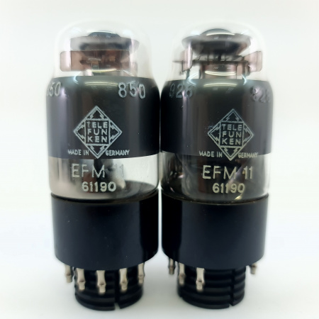 2 X EFM11 TELEFUNKEN TUBE. 1940s PROD. RECTANGULAR GETTER. 21. CB402