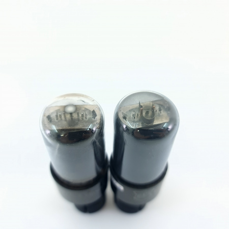 2 X 6V6GT BELL & HOWELL TUBE. 1950s PROD. BLACK PLATES. MATCHED PAIR. 22. CB402