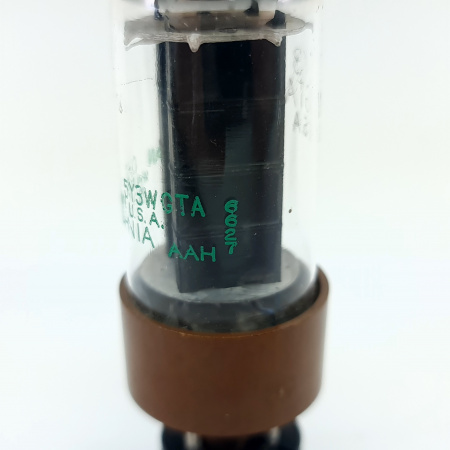 1 X 5Y3WGTA SYLVANIA TUBE. 1960s PROD. BLACK PLATES. 84/91mA EMISSION. 31.CB402