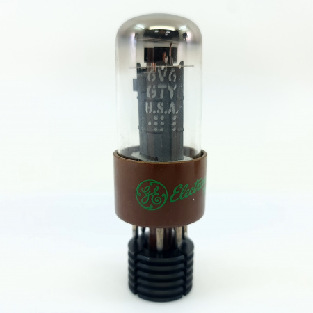 1 X 6V6GTY GENERAL ELECTRIC TUBE. 1960s PROD. COPPER RODS. 99%. EMIS. 35. CB402