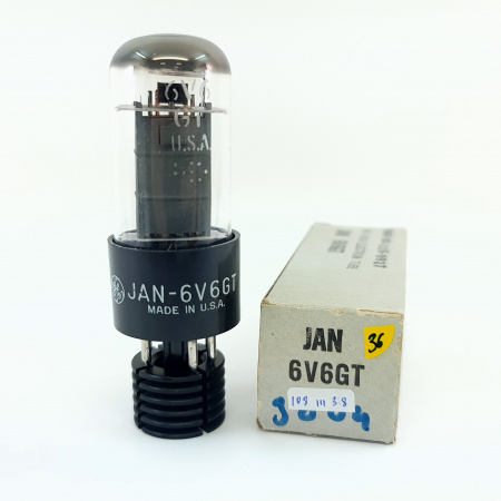 1 X JAN 6V6GT GENERAL ELECTRIC TUBE. 1975 PROD. COPPER RODS. 36. CB402