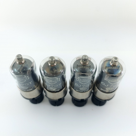 4 X 6J7GT MULLARD TUBE. 1960s PROD. BLACK PLATES. QUAD. 45. CB402