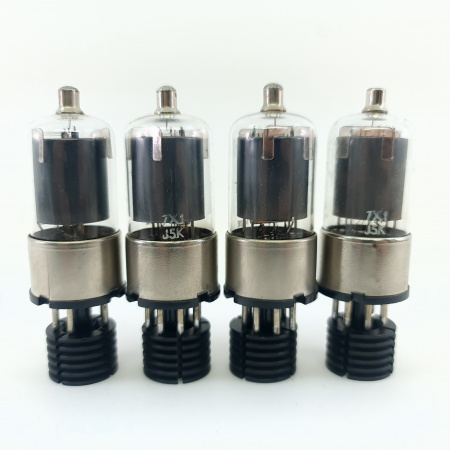 4 X 6J7GT MULLARD TUBE. 1960s PROD. BLACK PLATES. QUAD. 45. CB402