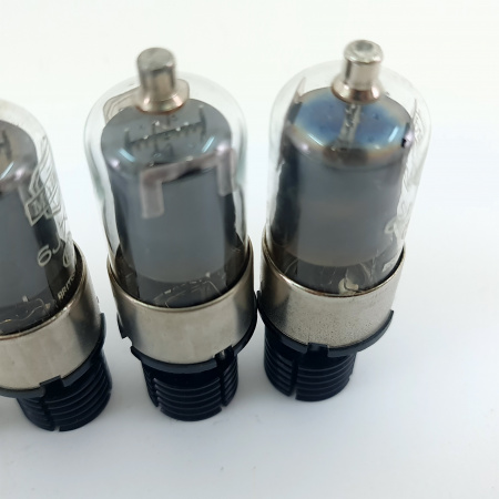4 X 6J7GT MULLARD TUBE. 1960s PROD. BLACK PLATES. QUAD. 45. CB402