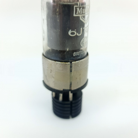 1 X 6J5GT MULLARD TUBE. 1960s PROD. BLACK PLATES. USED. 46. CB402