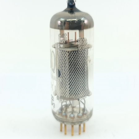 1 X E81L PHILIPS TUBE. 1960s MULLARD PROD. MESH PLATE. GOLD PIN. SQ. 47. CB402