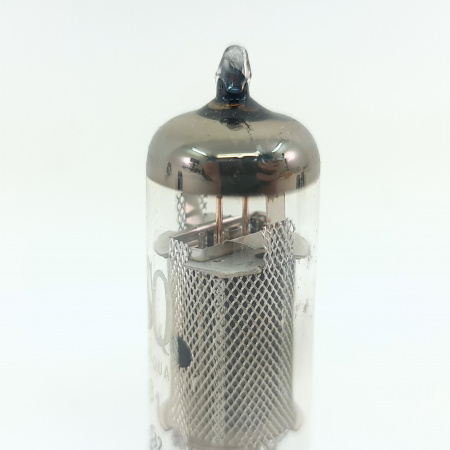 1 X E81L PHILIPS TUBE. 1960s MULLARD PROD. MESH PLATE. GOLD PIN. SQ. 47. CB402