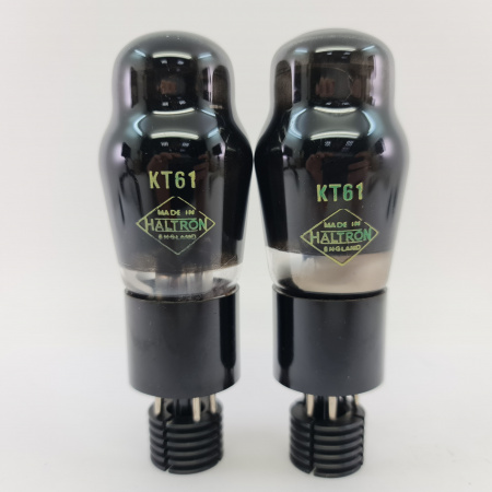 2 X KT61 HALTRON TUBE. 1950s BRIMAR PROD. BLACK PLATES. 13. CB401