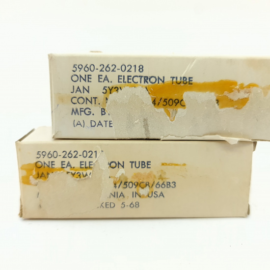 2 X JAN 5Y3WGTA SYLVANIA TUBE. 1968...