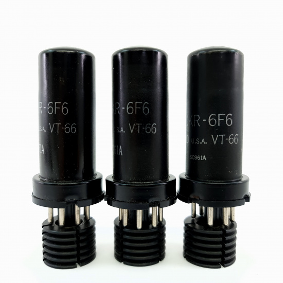 3 X JAN CKR 6F6 / VT66 KEN-RAD TUBE. 1940s PROD. 31. CB401