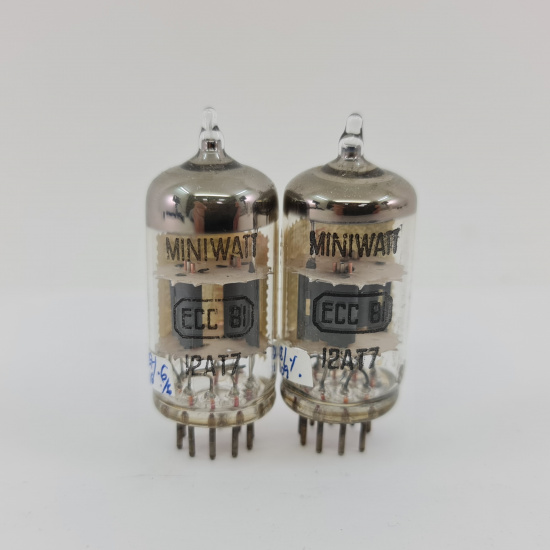 2 X ECC81 / 12AT7 MINIWATT BARCELONA...