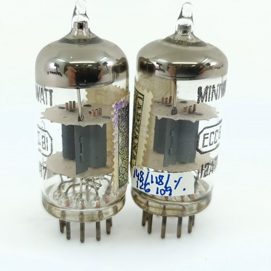 2 X ECC81 / 12AT7 MINIWATT BARCELONA...
