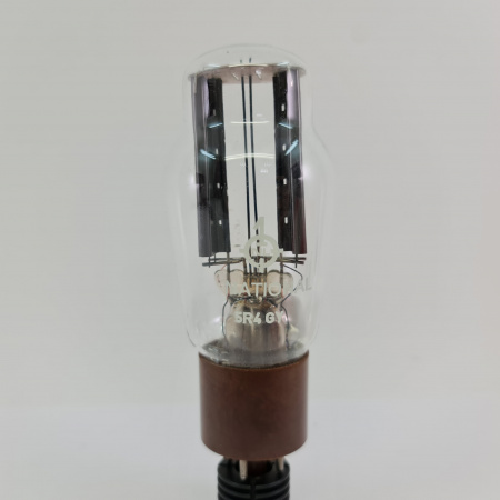 1 X 5R4GY NATIONAL TUBE. 1950s PROD. BLACK PLATES. RECTANGULAR GETTER. 43.CB401