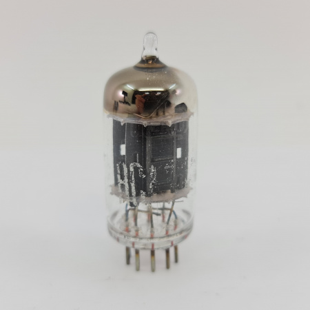 1 X ECC83 RCA TUBE. 1960s PROD. BLACK PLATES. SQUARE GETTER. USED. 54. CB401
