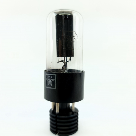 1 X 5Y3WGT SYLVANIA TUBE. 1950s PROD. BLACK PLATES. RECTANGULAR GETTER.55.CB401