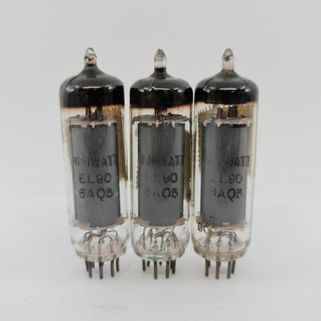 3 X 6AQ5 / EL90 MINIWATT TUBE. 1950s PROD. SOLID GETTER. 58. CB401