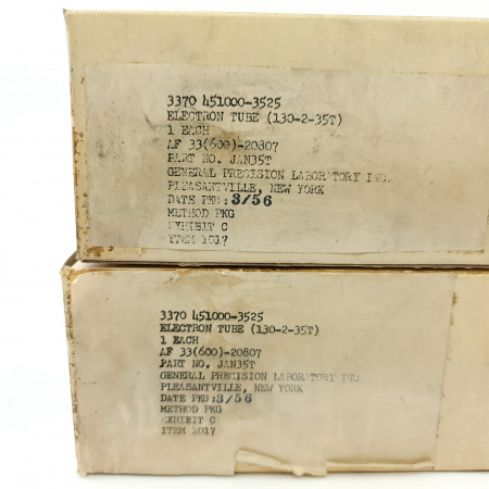 2 X JAN 35T EIMAC TUBE. 1950s PROD. 9. CB403