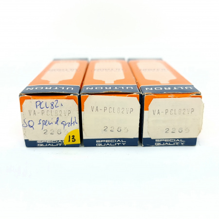 3 X PCL82 ULTRON TUBE. SQ: SPECIAL QUALITY. GOLD LOGO. COPPER RODS. 13. CB404