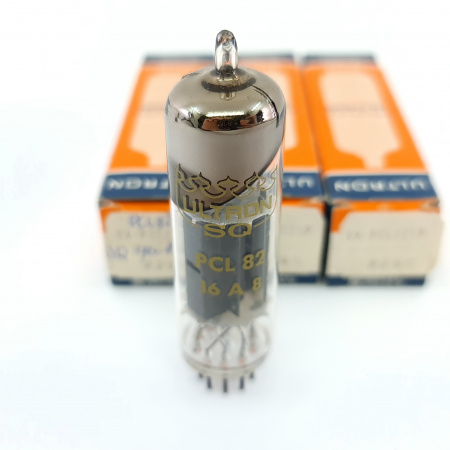 3 X PCL82 ULTRON TUBE. SQ: SPECIAL QUALITY. GOLD LOGO. COPPER RODS. 13. CB404