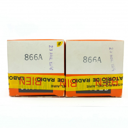 2 X 866A UNITED ELECTRON TUBE. 1970s ITALIAN PROD. PAIR. 13. CB403