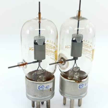 2 X 3C24 UNITED ELECTRONICS TUBE. 1950s PROD. METAL BASE. MATCHED PAIR. 15. CB404