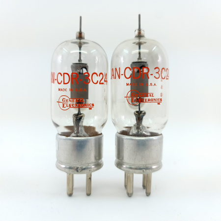 2 X JAN CDR 3C24 GENERAL ELECTRONICS TUBE. 1960s PROD. MATCHED PAIR. 16. CB404