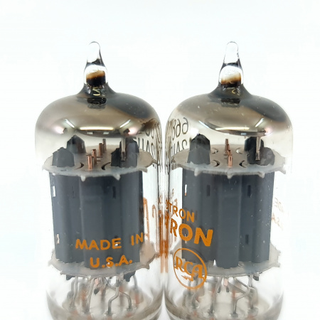 2 X 12AU7A / 6680 RCA TUBE. 1960s PROD. COPPER RODS. PAIR. 18. CB404