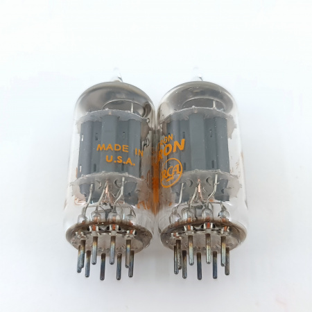 2 X 12AU7A / 6680 RCA TUBE. 1960s PROD. COPPER RODS. PAIR. 18. CB404
