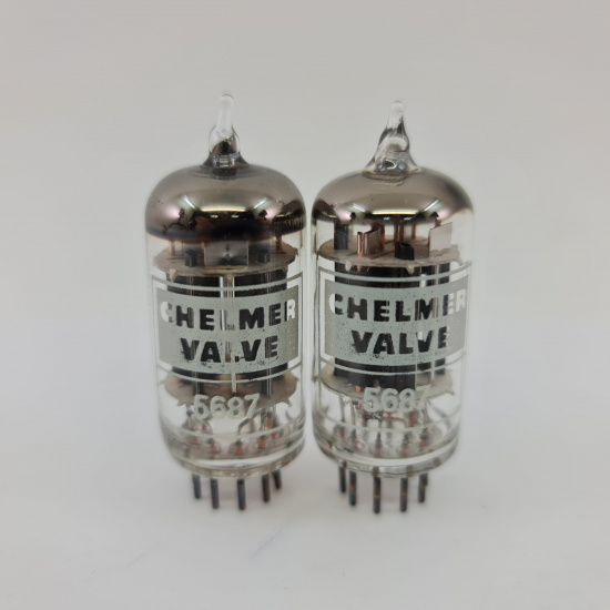 2 X 5687 CHELMER TUBE. 1960s PROD....