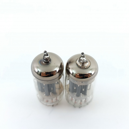 2 X 5687 CHELMER TUBE. 1960s PROD. BLACK PLATES. MATCHED PAIR. 22. CB404