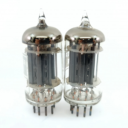 2 X 5687 CHELMER TUBE. 1960s PROD. BLACK PLATES. MATCHED PAIR. 22. CB404