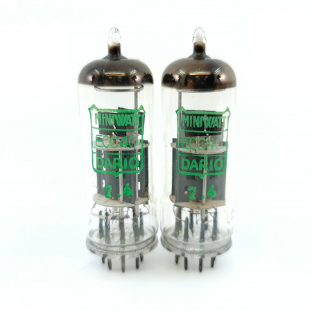 2 X ECC40 MINIWATT-DARIO TUBE. 1960s PROD. COPPER RODS. MATCHED PAIR. 23. CB404