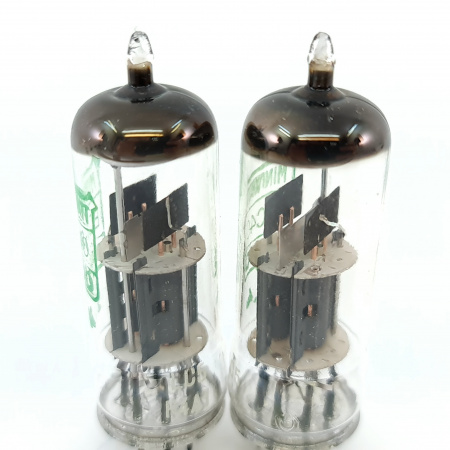 2 X ECC40 MINIWATT-DARIO TUBE. 1960s PROD. COPPER RODS. MATCHED PAIR. 23. CB404