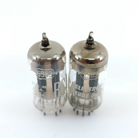2 X 5963 RCA TUBE. 1960s PROD. 17MM PLATES. PAIR. 26. CB404