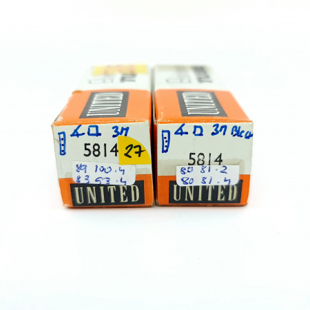 2 X 5814 UNITED ELECTRON TUBE. 1970s PROD. BLACK PLATES. 3 MICAS. 27. CB404