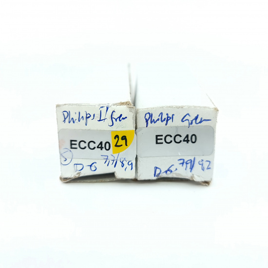 2 X ECC40 PHILIPS TUBE. 1960s LA RADIOTECHNIQUE PROD. D-G. 29. CB404