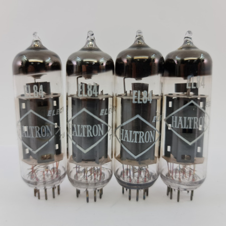 4 X EL84 HALTRON TUBE. 1960s RUSSIAN PROD. INVERTED CUP GETTER. USED. 31. CB404