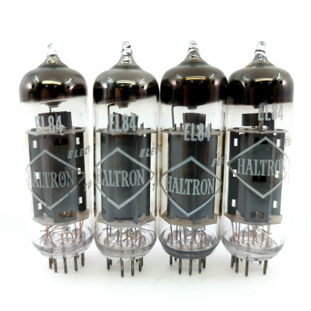 4 X EL84 HALTRON TUBE. 1960s RUSSIAN PROD. INVERTED CUP GETTER. USED. 31. CB404